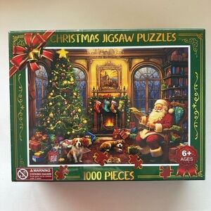 Christmas Jigsaw Puzzle with Santa and Tree - 1000 Pieces Family Game Holiday